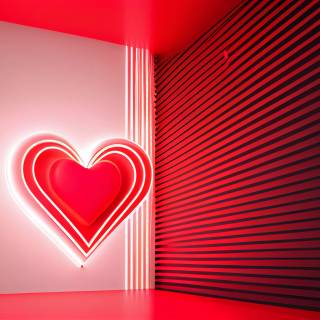 Neon red Valentines wallpaper