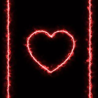 Neon red Valentines wallpaper