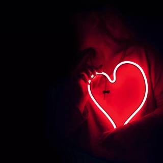 Neon red Valentines wallpaper