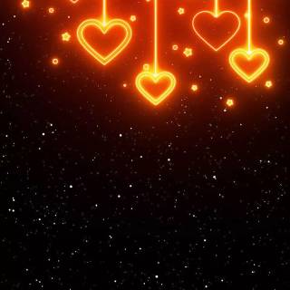 Neon red Valentines wallpaper