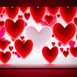 Neon red Valentines wallpaper