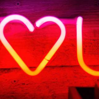 Neon red Valentines wallpaper