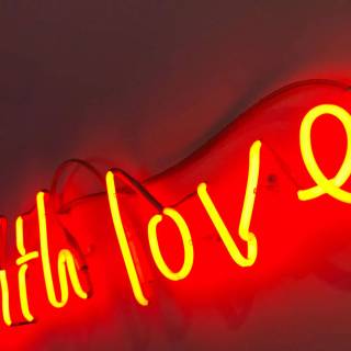 Neon red Valentines wallpaper