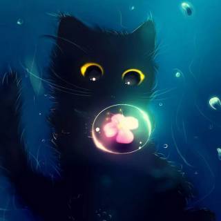 Cute cat art wallpaper