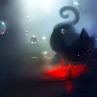 Cute cat art wallpaper