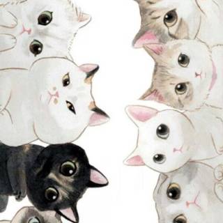 Cute cat art wallpaper