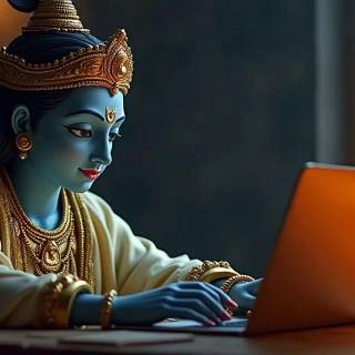 Lord Krishna laptop wallpaper