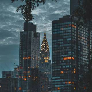 iPhone 12 night city lights wallpaper