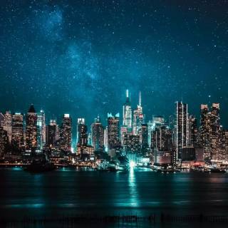 iPhone 12 night city lights wallpaper