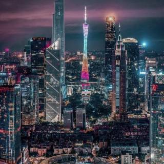 iPhone 12 night city lights wallpaper