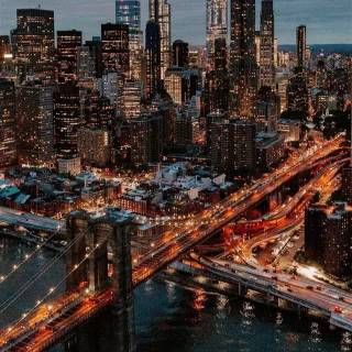 iPhone 12 night city lights wallpaper