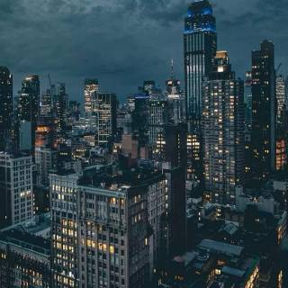 iPhone 12 night city lights wallpaper