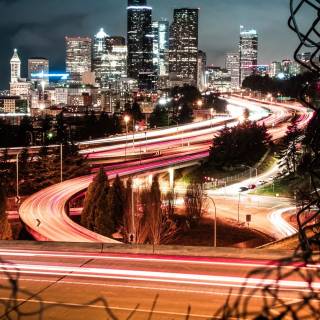 iPhone 12 night city lights wallpaper