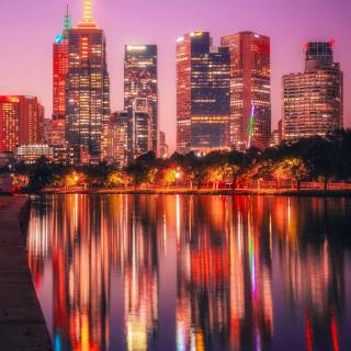 iPhone 12 night city lights wallpaper