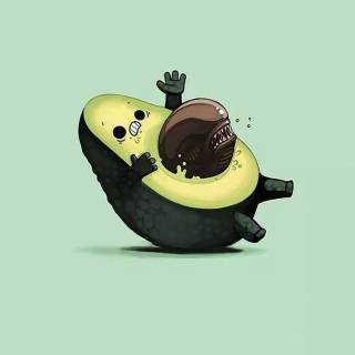 Cute anime avocado wallpaper