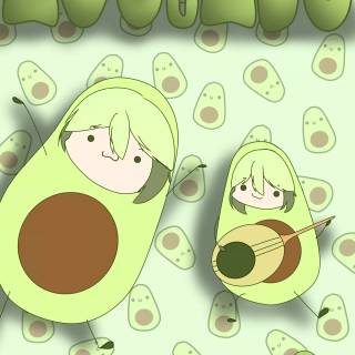 Cute anime avocado wallpaper