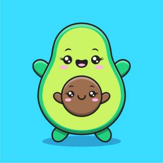 Cute anime avocado wallpaper