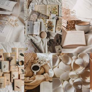 Neutral collage desktop wallpaper