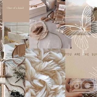 Neutral collage desktop wallpaper