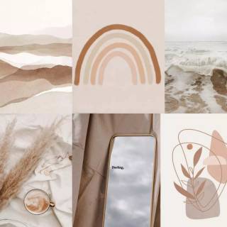 Neutral collage desktop wallpaper