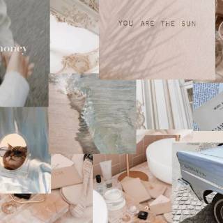 Neutral collage desktop wallpaper