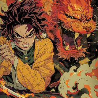 Demon Slayer comic wallpaper