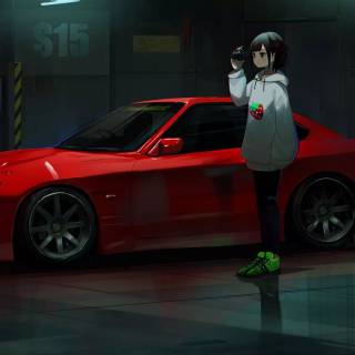 Anime car PC wallpaper