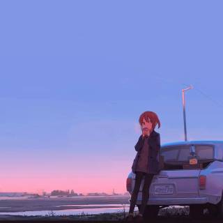 Anime car PC wallpaper