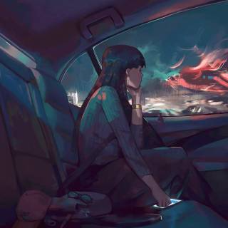 Anime car PC wallpaper