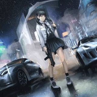 Anime car PC wallpaper