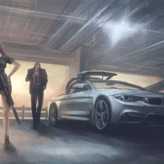 Anime car PC wallpaper