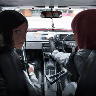 Anime car PC wallpaper