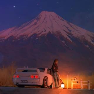 Anime car PC wallpaper