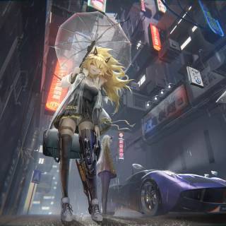 Anime car PC wallpaper