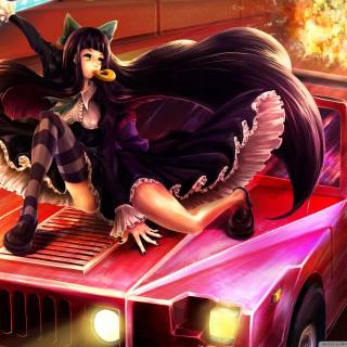 Anime car PC wallpaper