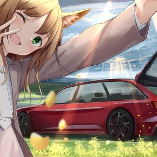 Anime car PC wallpaper