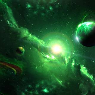 Green nebula 4k wallpaper