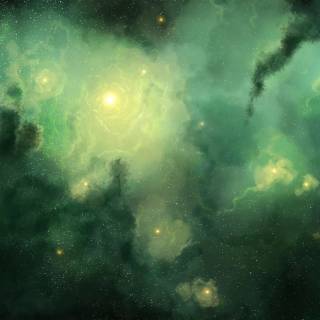 Green nebula 4k wallpaper