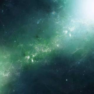 Green nebula 4k wallpaper