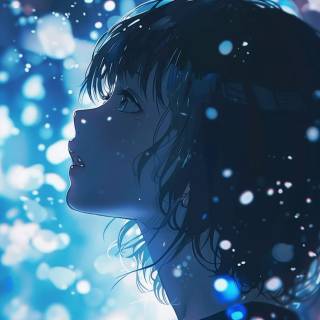 Anime blue iPhone wallpaper