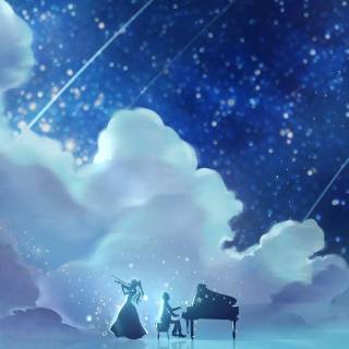 Anime blue iPhone wallpaper