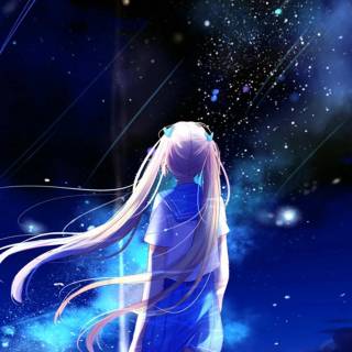 Anime blue iPhone wallpaper