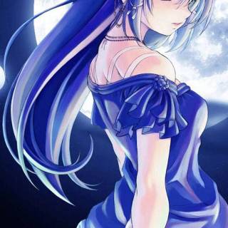Anime blue iPhone wallpaper