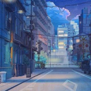 Anime blue iPhone wallpaper