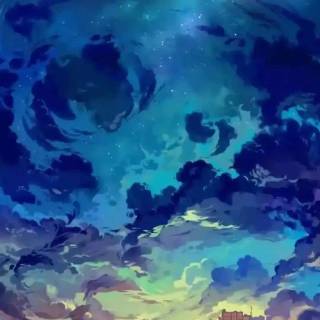Anime blue iPhone wallpaper