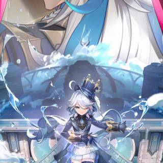 Anime blue iPhone wallpaper