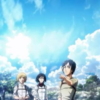 Eren Mikasa Armin phone wallpaper