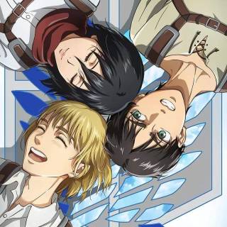 Eren Mikasa Armin phone wallpaper