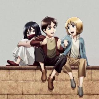 Eren Mikasa Armin phone wallpaper