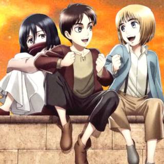 Eren Mikasa Armin phone wallpaper